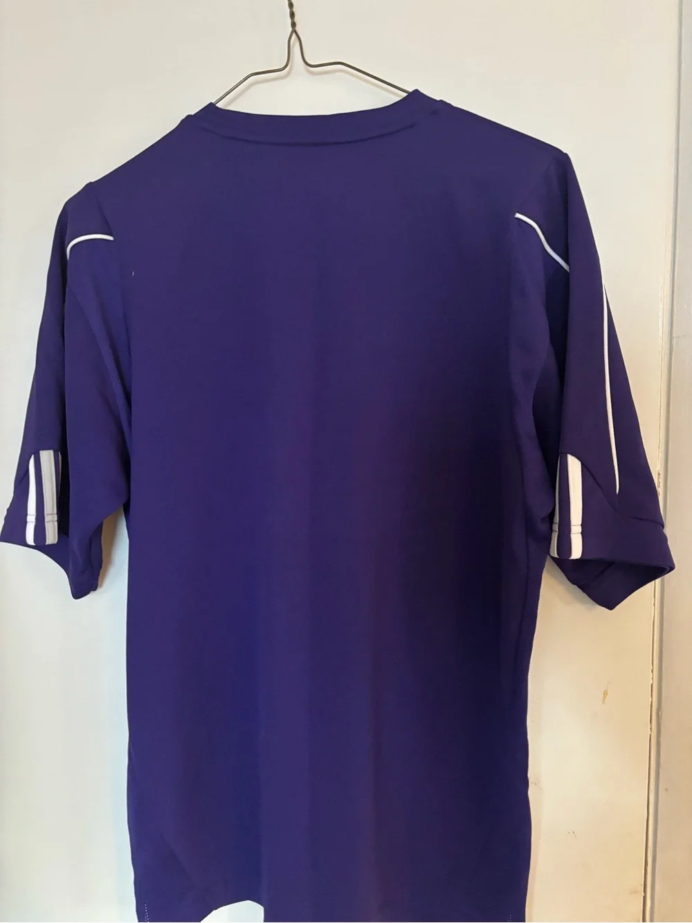 adidas Purple Athletic Short Sleeve Tee with White Accents Size S